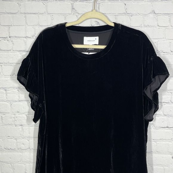 Current Elliot Shirt Dress Women Small The Velvet Janie Black Mini Silk Party - Picture 4 of 16